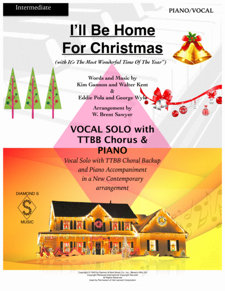 Free Sheet Music I Will Be Home For Christmas Vocal Solo With Ttbb Backup And Piano