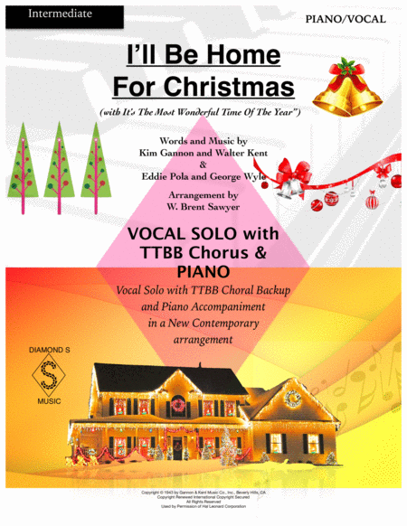 I Will Be Home For Christmas Vocal Solo With Ttbb Backup And Piano Sheet Music