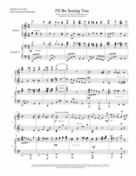 Free Sheet Music I Will Be Seeing You 1p 4h