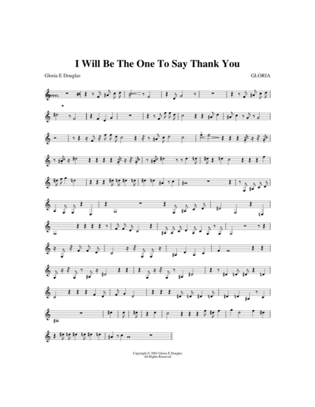 Free Sheet Music I Will Be The One To Say Thank You