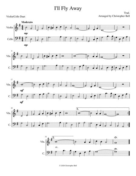 Free Sheet Music I Will Fly Away Violin Cello Duet