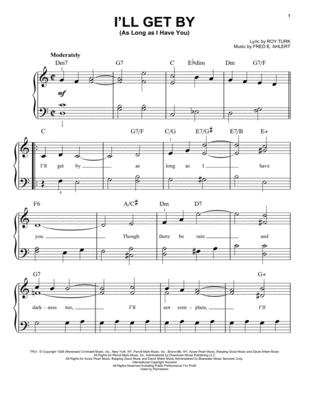 I Will Get By As Long As I Have You Sheet Music