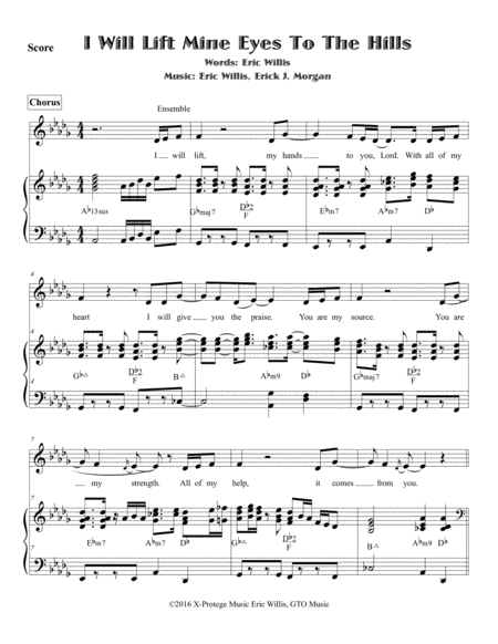 I Will Lift Mine Eyes To The Hills Sheet Music