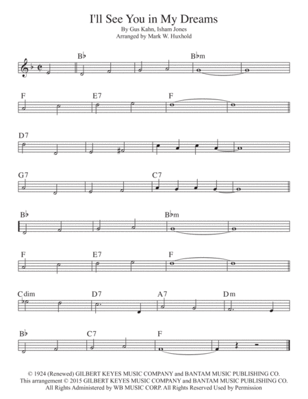 I Will See You In My Dreams Sheet Music