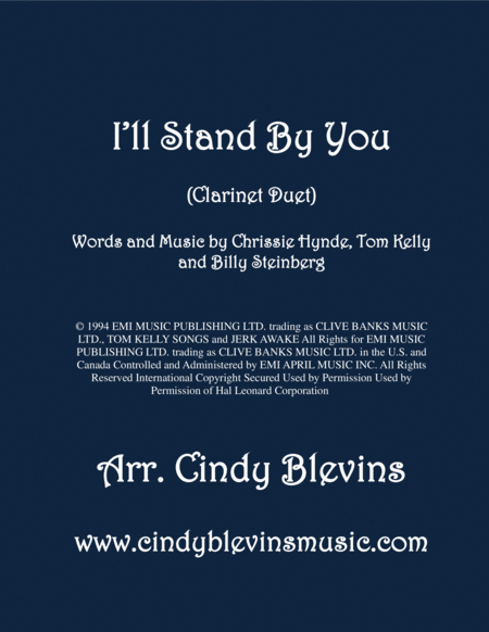 Free Sheet Music I Will Stand By You Arranged For Clarinet Duet