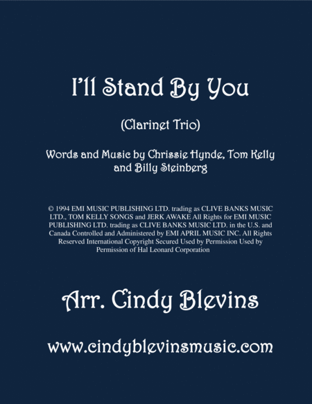 Free Sheet Music I Will Stand By You Arranged For Clarinet Trio