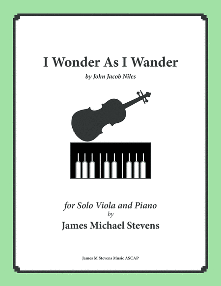 I Wonder As I Wander Viola Piano Sheet Music