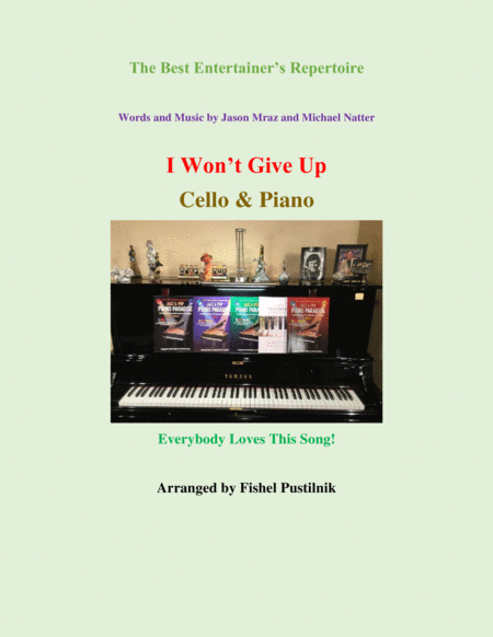 I Wont Give Up For Cello Piano Sheet Music