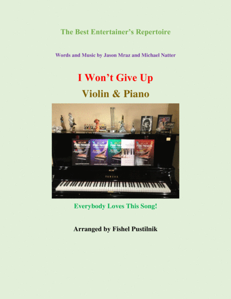 I Wont Give Up For Violin Piano Sheet Music