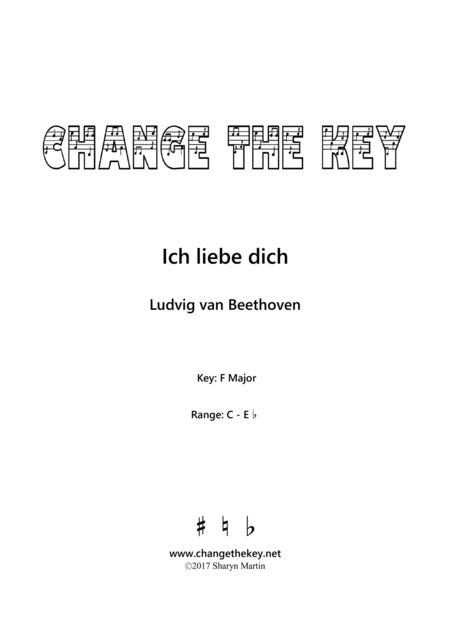 Ich Liebe Dich F Major Sheet Music