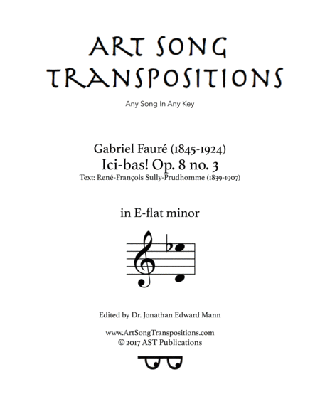 Ici Bas Op 8 No 3 E Flat Minor Sheet Music