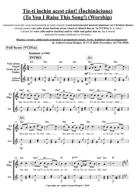 Free Sheet Music Ie I Nchin Acest Cnt Nchin Ciune To You I Raise This Song Worship Original Contemporary Christian Song With Lyrics