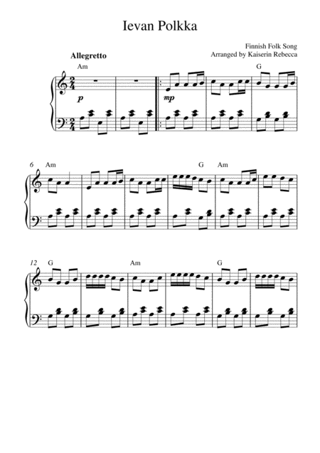 Ievan Polkka Sheet Music