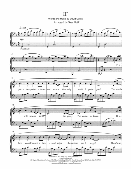 Free Sheet Music If By Bread Piano Solo