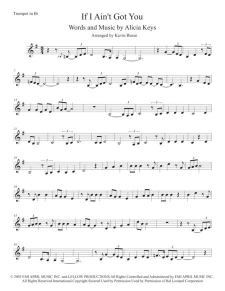 If I Aint Got You Trumpet Sheet Music