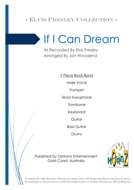 Free Sheet Music If I Can Dream 7 Piece Rock Band