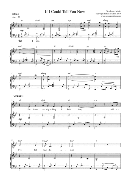 If I Could Tell You Now Baritone Tenor Sheet Music