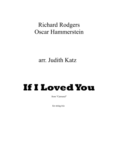 Free Sheet Music If I Loved You For String Trio