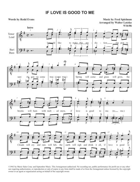 If Love Is Good To Me Sheet Music