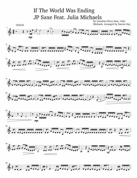 Free Sheet Music If The World Was Ending Violin