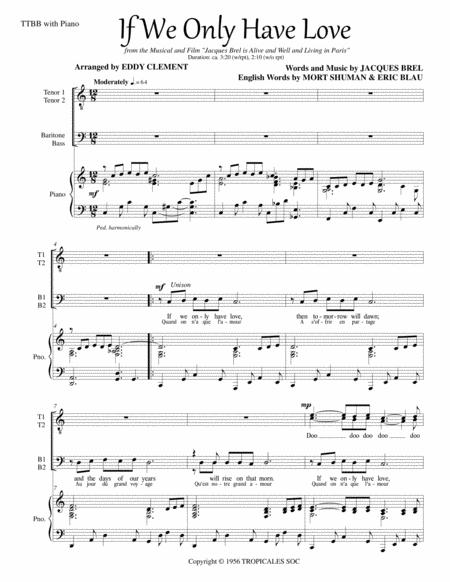 Free Sheet Music If We Only Have Love