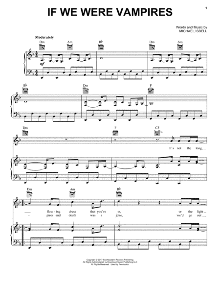 If We Were Vampires Sheet Music