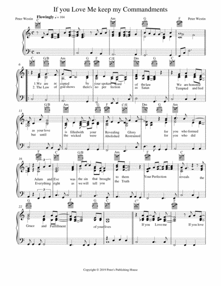 Free Sheet Music If You Love Me Keep My Commandments For Piano Vocal And Chords