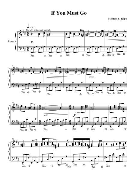 Free Sheet Music If You Must Go