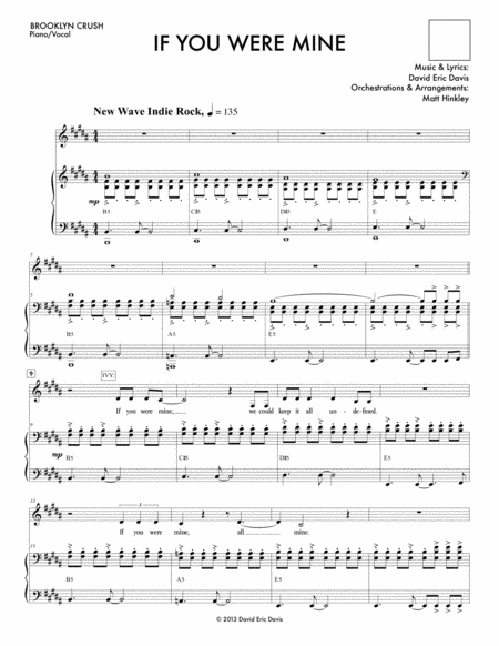 If You Were Mine From Brooklyn Crush Sheet Music