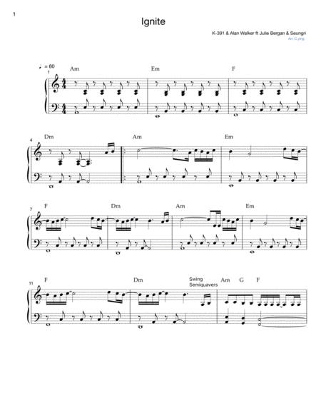 Free Sheet Music Ignite