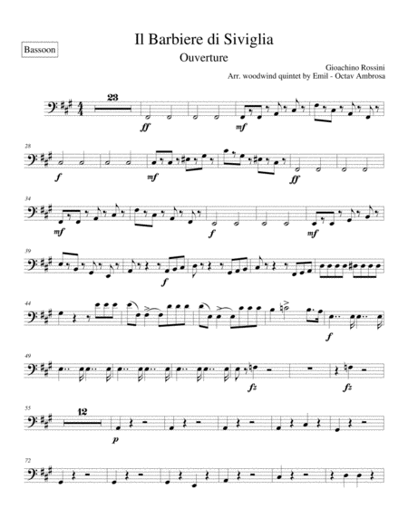 Free Sheet Music Il Barbiere Di Siviglia Ouverture