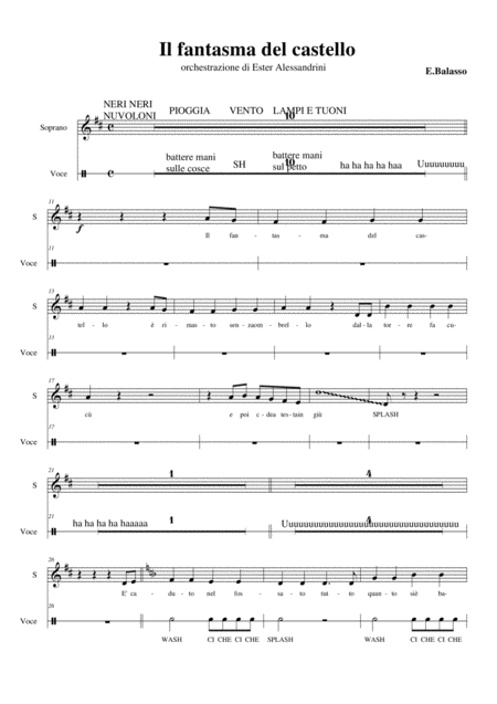 Free Sheet Music Il Fantasma Del Castello The Castle Ghost Only Choir