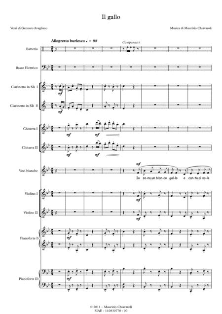 Free Sheet Music Il Gallo School Orchestra Version