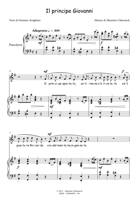 Il Principe Giovanni Sheet Music