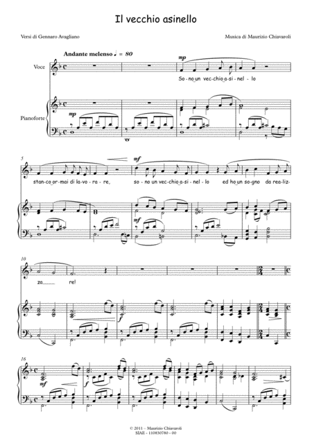 Il Vecchio Asinello Sheet Music