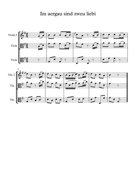 Im Aergau Sind Zweu Liebi In Aargau Dwelt Two Sweethearts Swiss Folksong Sheet Music