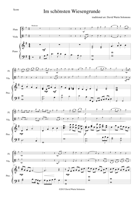 Im Schnsten Wiesengrunde For Flute Viola And Piano Sheet Music