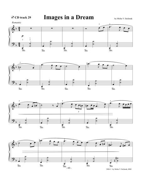 Free Sheet Music Images In A Dream Intermediate Romantic