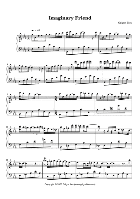 Free Sheet Music Imaginary Friend