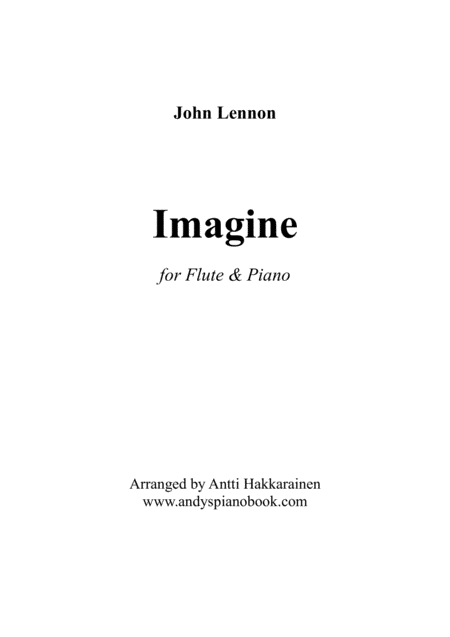 Imagine Flute Piano Sheet Music