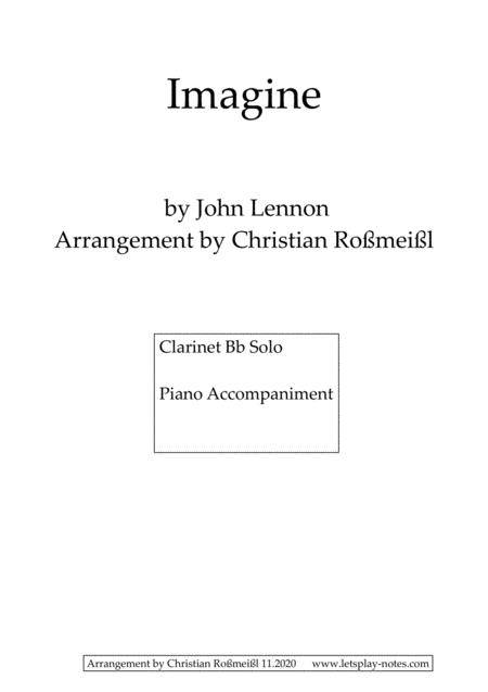 Imagine With Clarinet And Piano Sheet Music