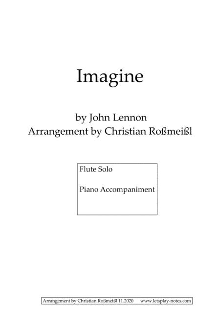 Free Sheet Music Imagine With Flute And Piano