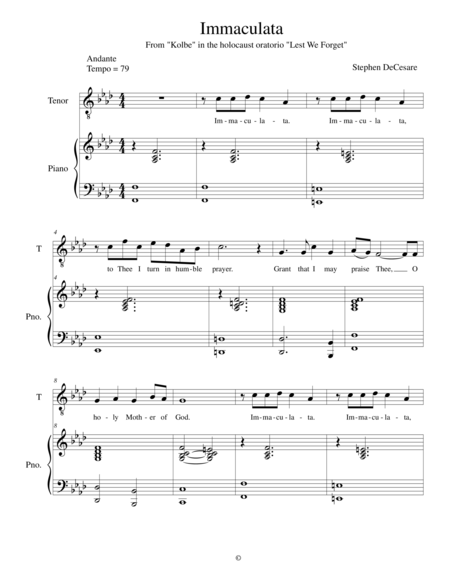 Free Sheet Music Immaculata