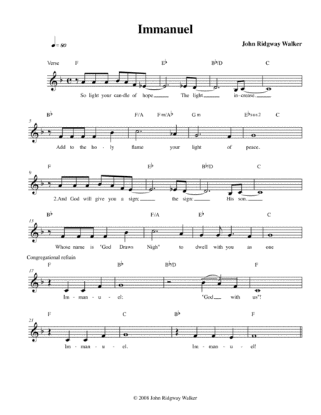 Free Sheet Music Immanuel