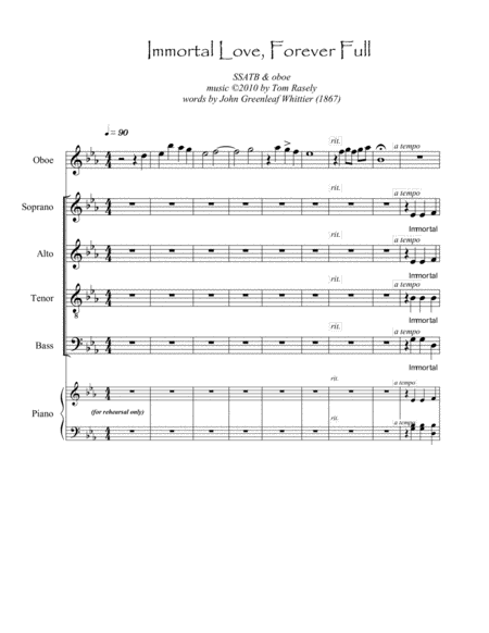 Immortal Love Forever Full Sheet Music