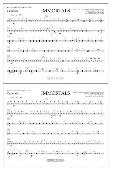 Free Sheet Music Immortals From Big Hero 6 Arr Tom Wallace Cymbals