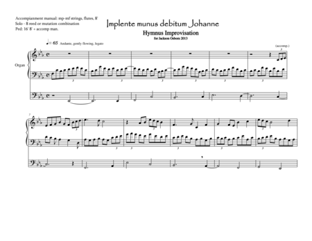 Implente Munus Debitum Johanne Sheet Music