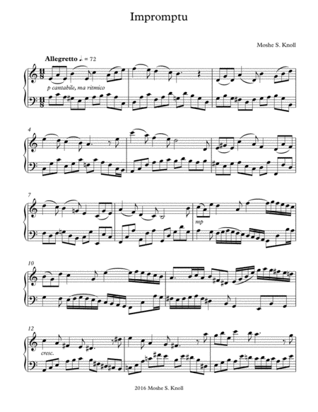 Impromptu In A Minor Sheet Music