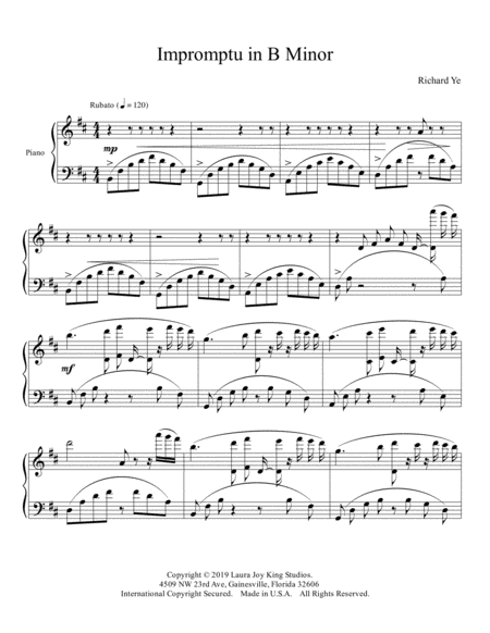 Impromptu In B Minor Sheet Music