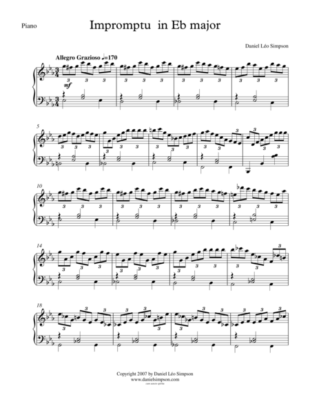 Free Sheet Music Impromptu In Eb Major Piano Solo